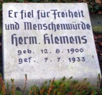 Restaurierter Grabstein Hermann Klemens